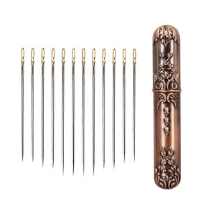 24pcs Self Threading Pins Needle Case & Vintage