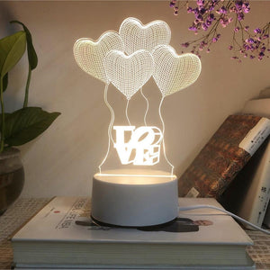 3D Stereo Night Light Small Table Lamp