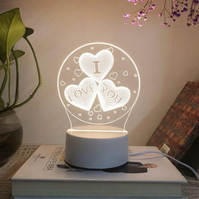 3D Stereo Night Light Small Table Lamp