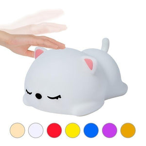 USB Rechargeable Night Light Cat Silicone